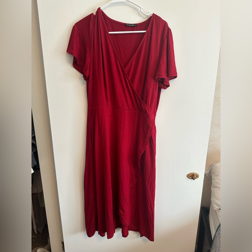 Burgundy midi dress! Brand new, never worn.